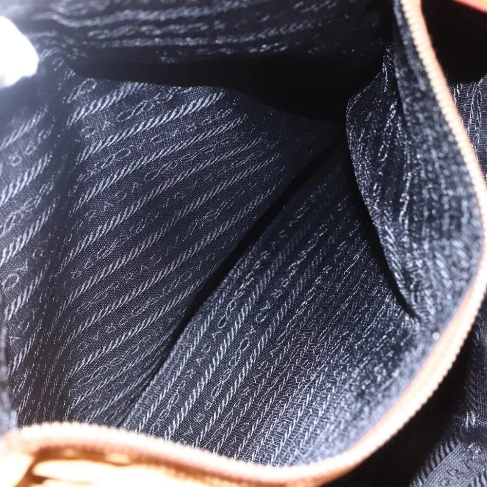 PRADA Chain Shoulder Bag Nylon Orange Gold - Picture 13 of 16